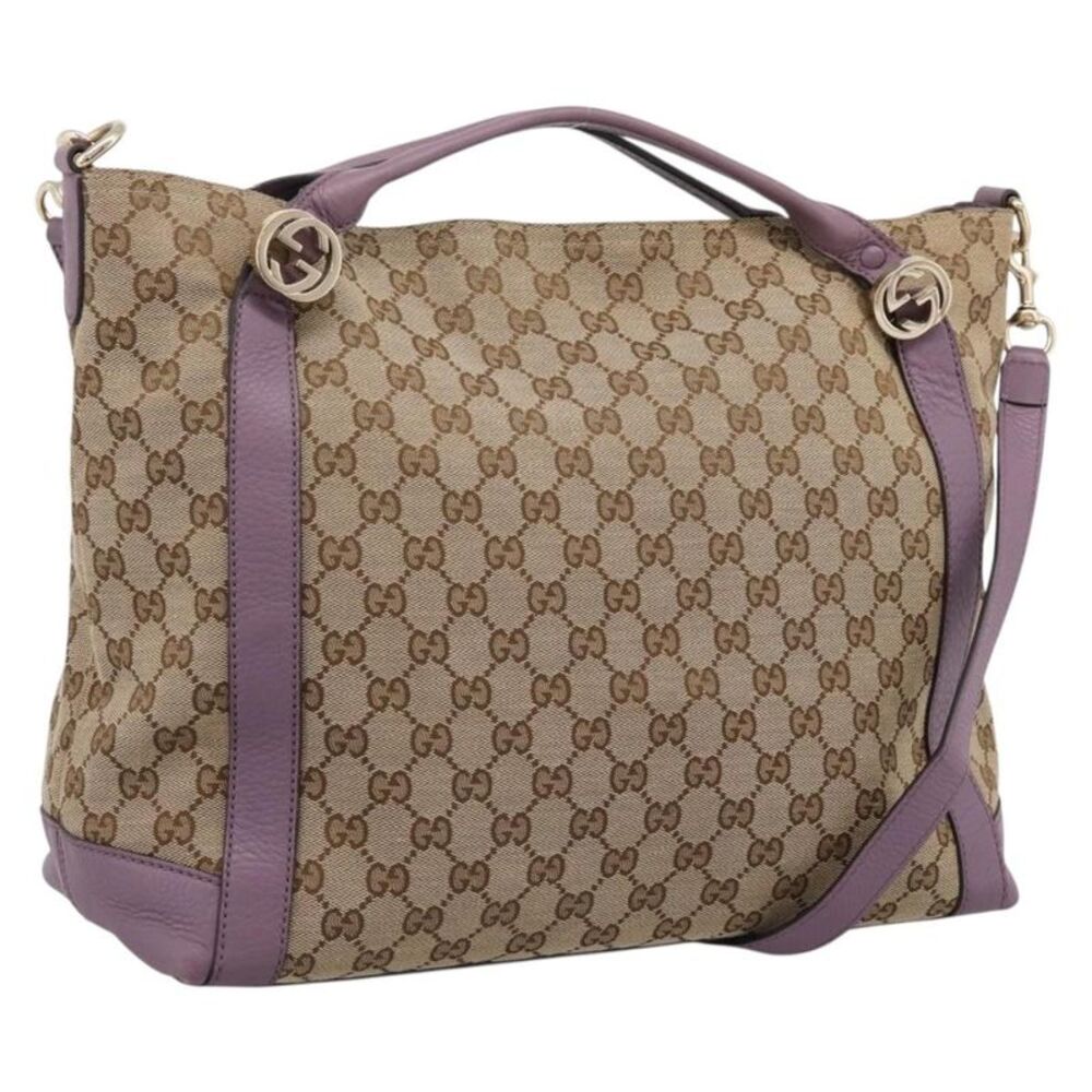Gucci Shoulder Canvas Beige Canvas Shoulder Bag Bag